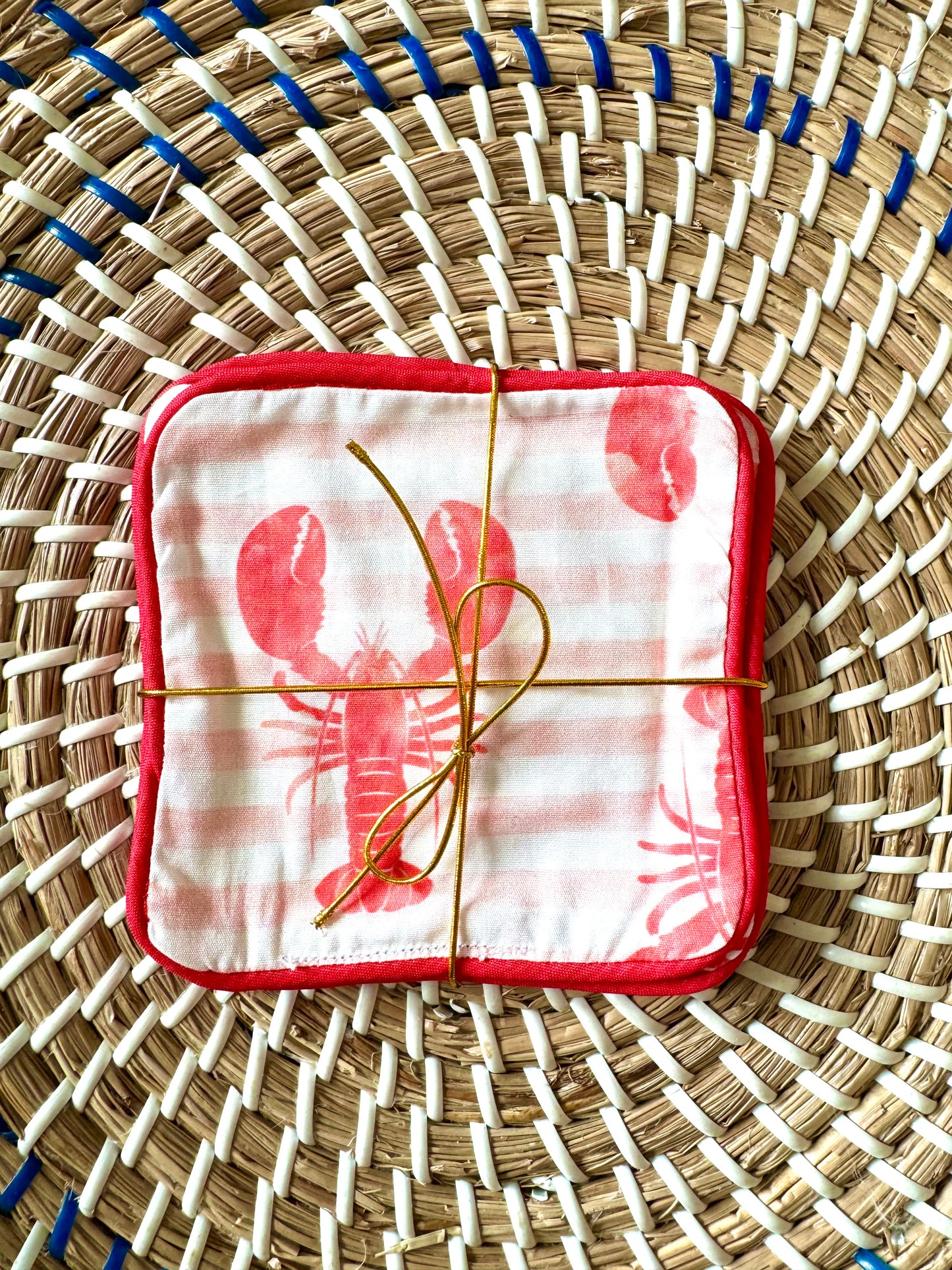 You're My Lobster Coasters - Red Piping