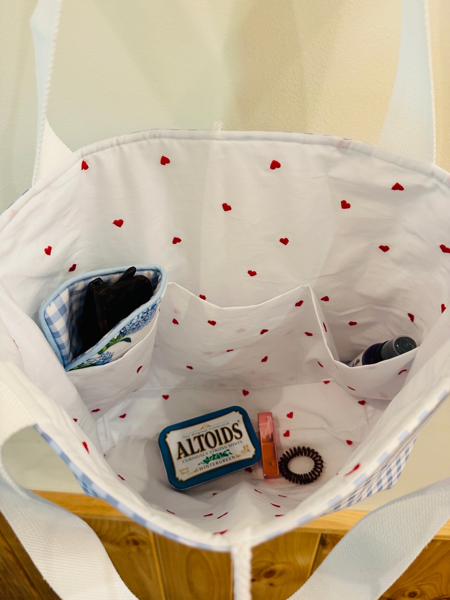 Blue Gingham Tote Bag