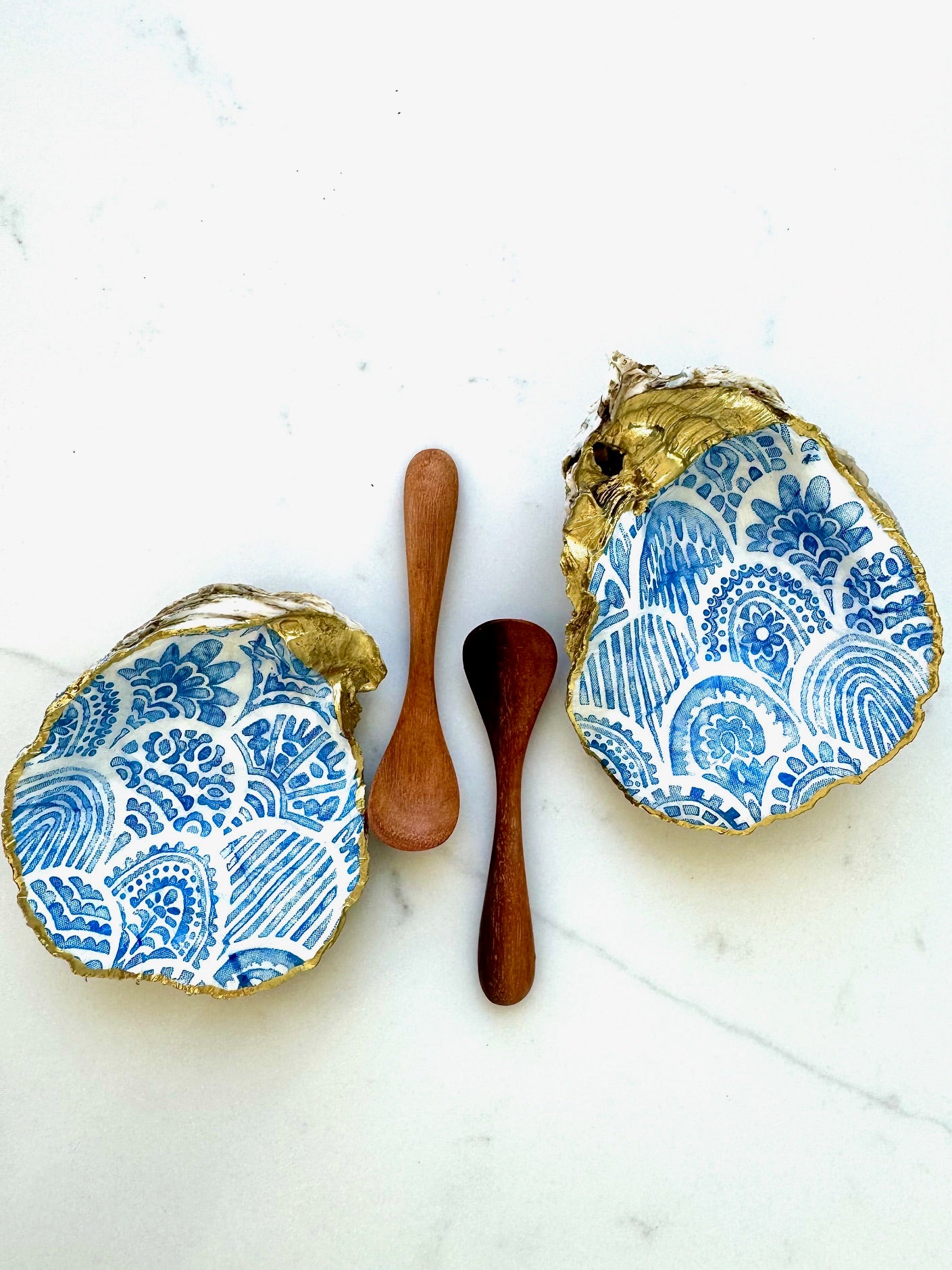 Boho Pattern Salt & Pepper Oyster Dishes