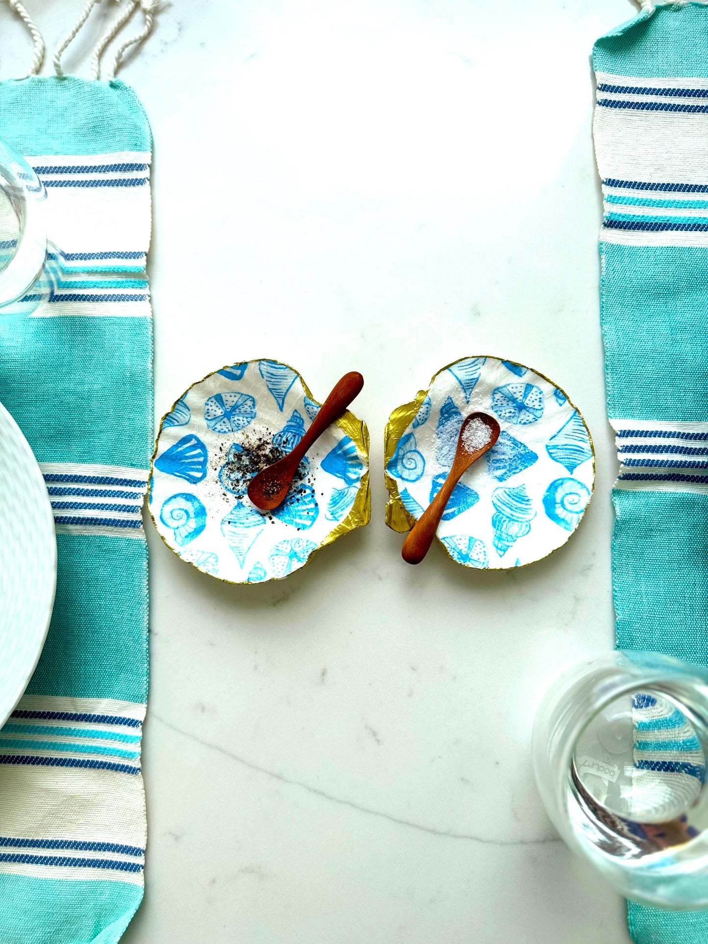 Blue Shells Salt & Pepper Dishes
