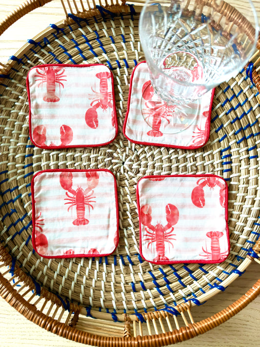 You're My Lobster Coasters - Red Piping