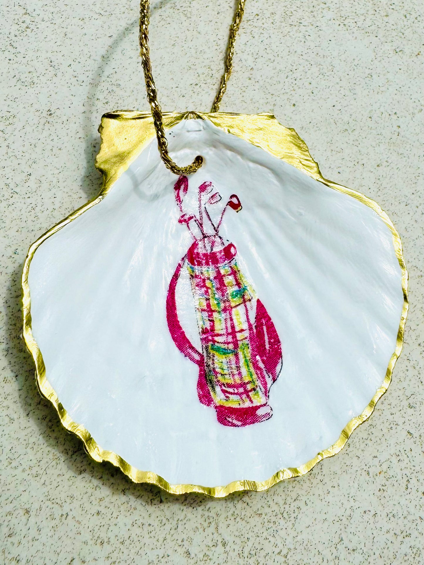 Golf Bag Shell Ornament