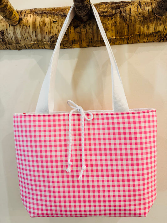 Pink Gingham Tote