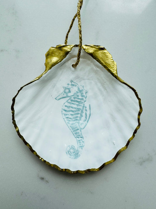 Seahorse Shell Ornament