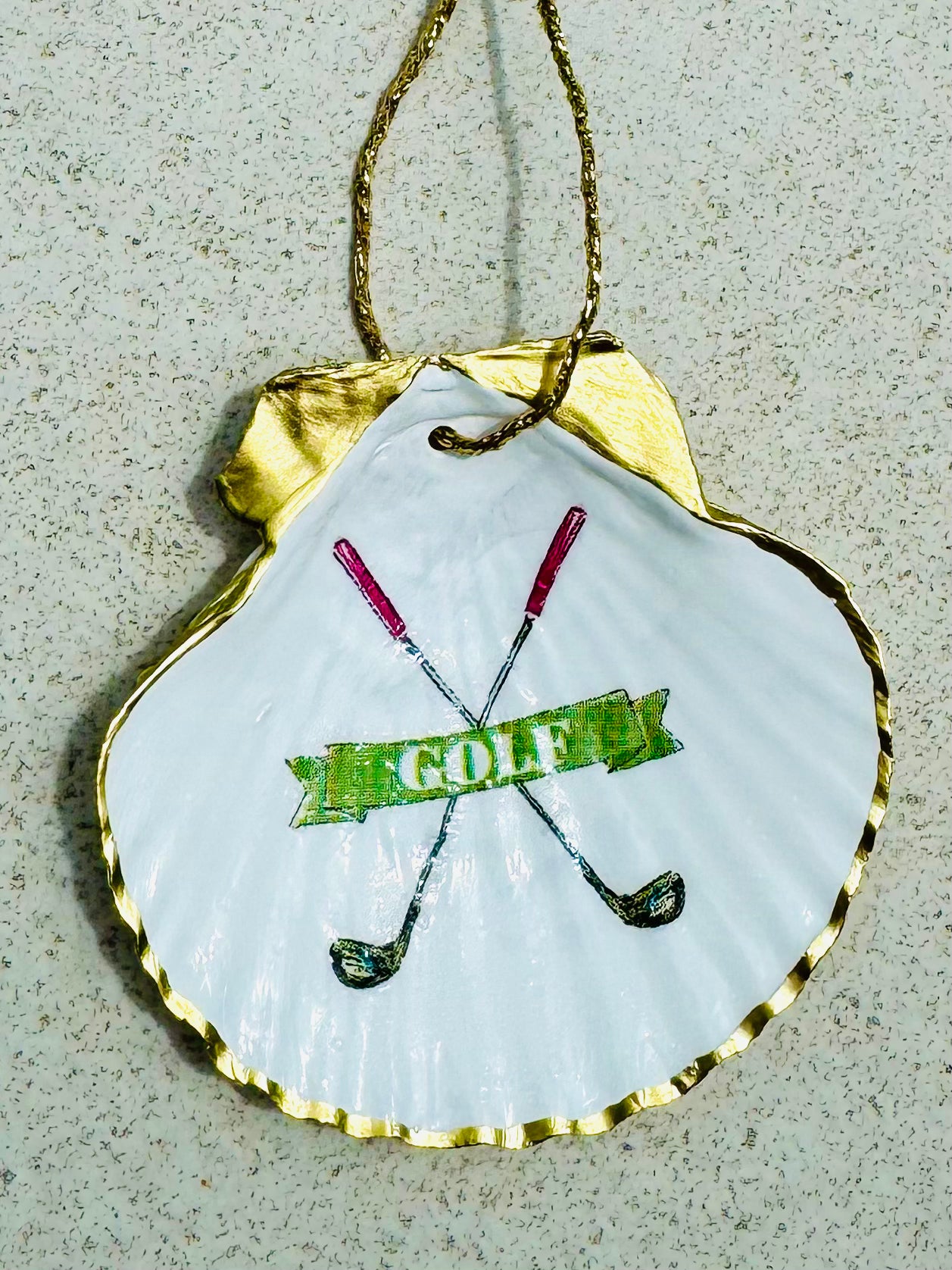 Golf Club Shell Ornament