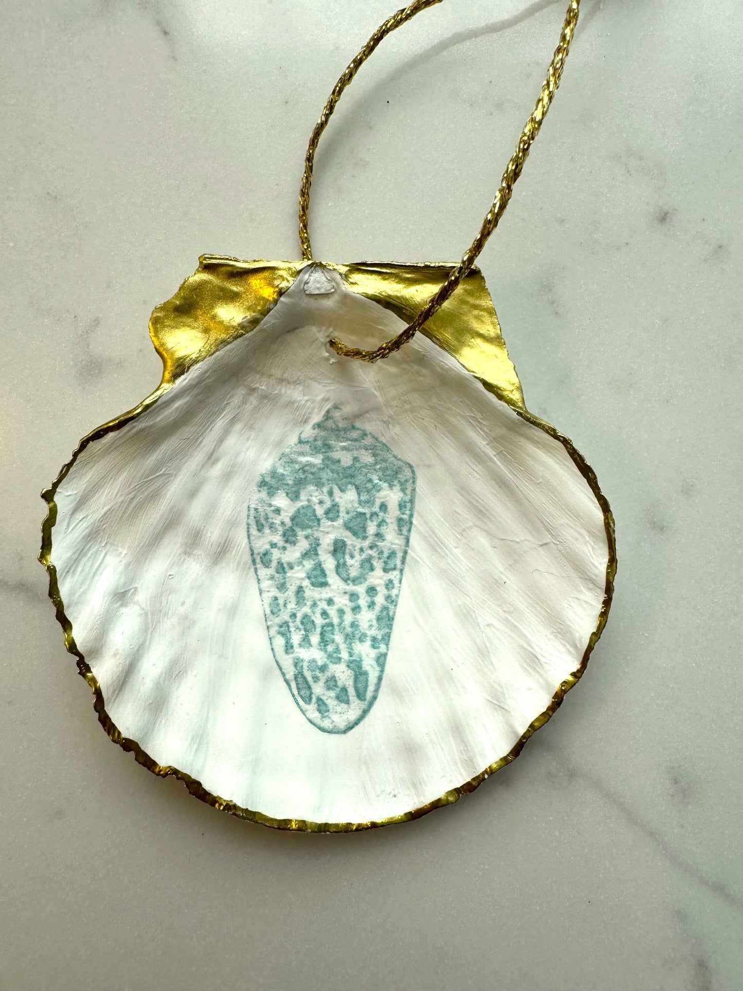 Blue and White Whelk Ornament