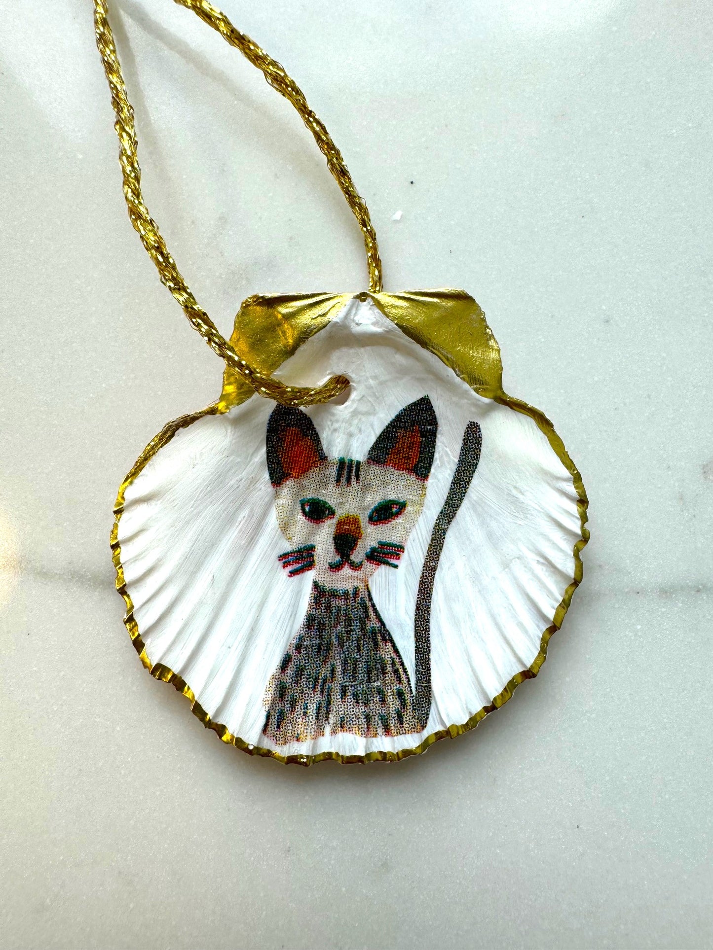 Gray Spotted Cat Ornament