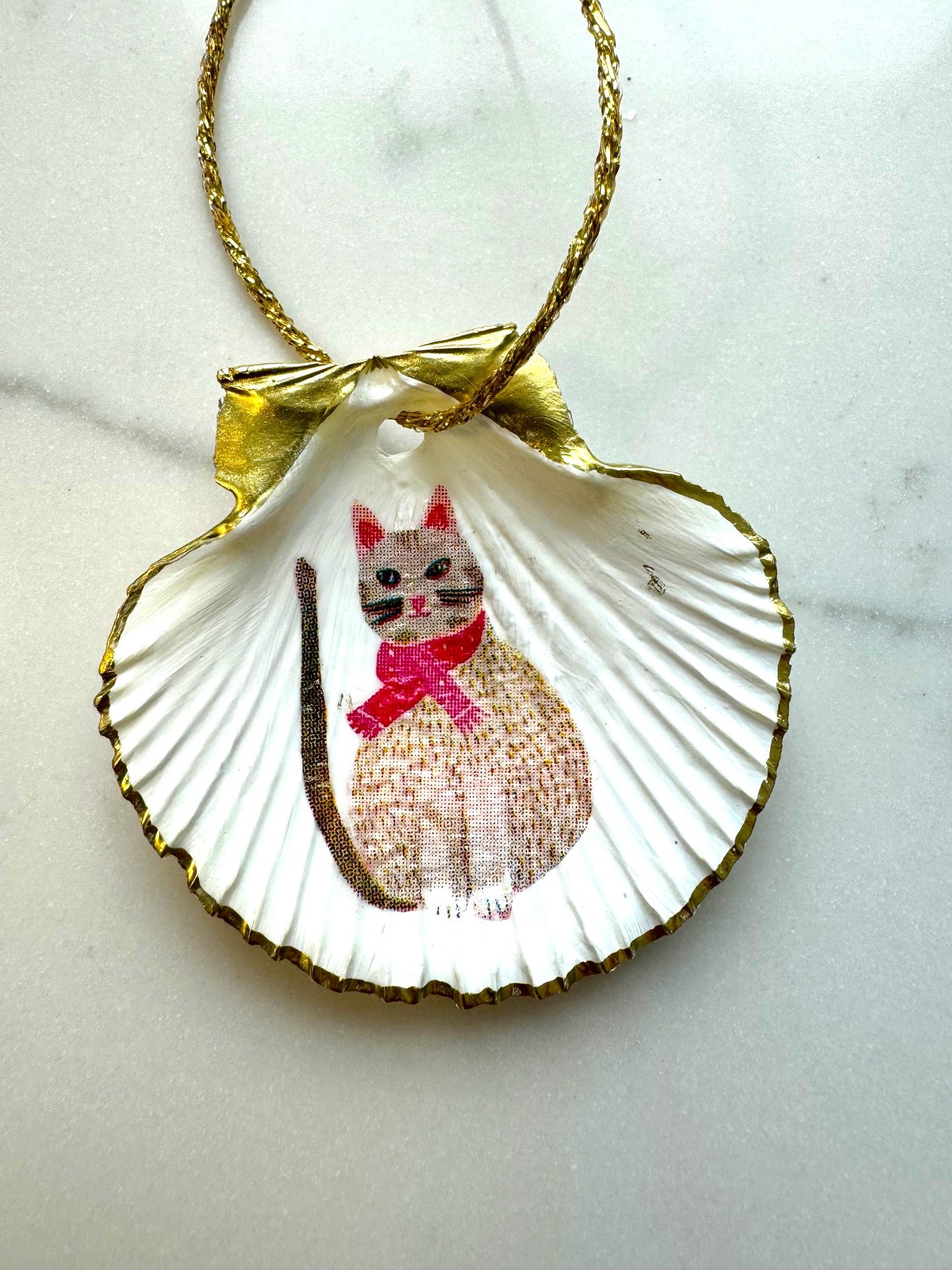 Cat with Red Scarf Ornament