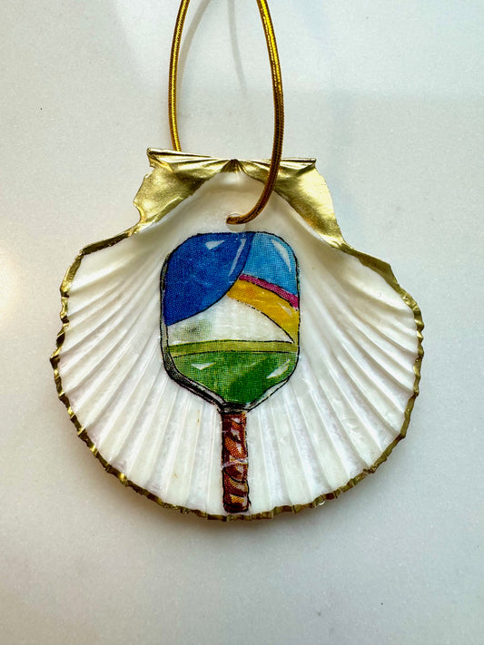 Pickleball Paddle Ornament (Blue-Green Design)