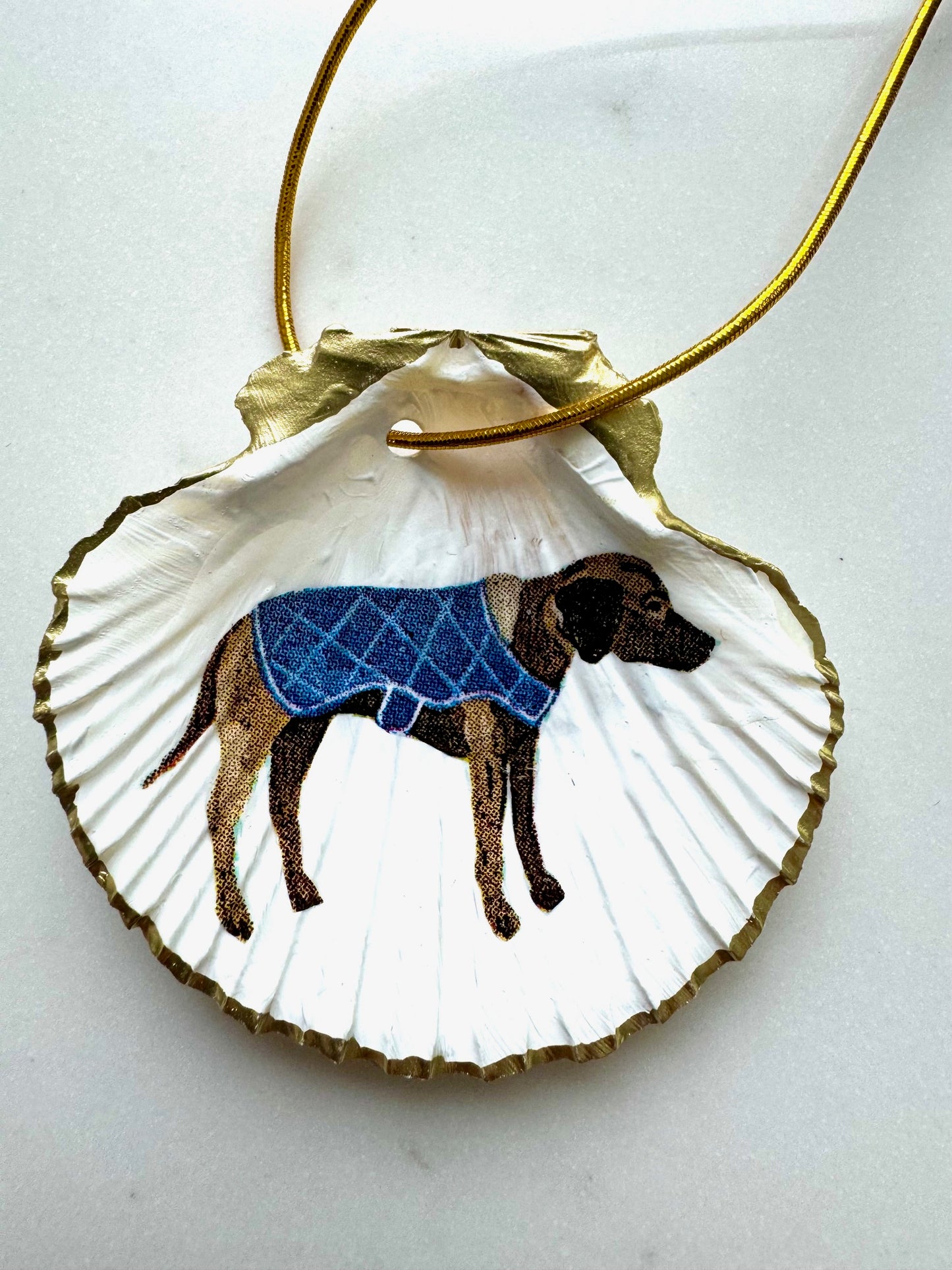 Brown Dog in Jacket Ornament